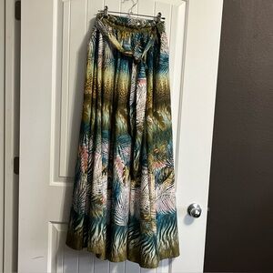 Moon Orchid Maxi Skirt Palms Tropical Boho Hippie Festival Layering Medium